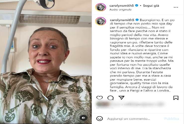 Lo sfogo di Carolyn dal letto di ospedale